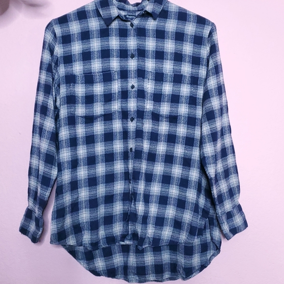 Madewell Oversized Boyfriend Flannel Shirt in Andover - Picture 4 of 14
